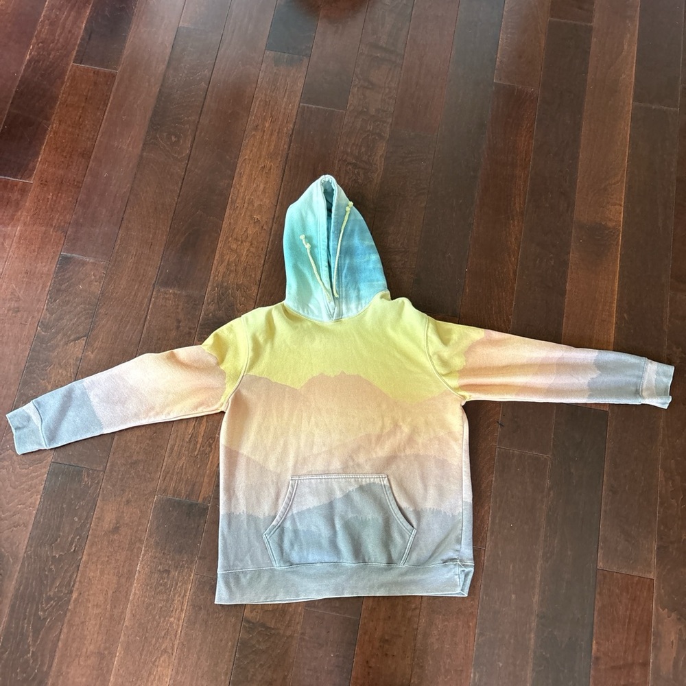 PacSun Blue and Yellow Gradient Hoodie